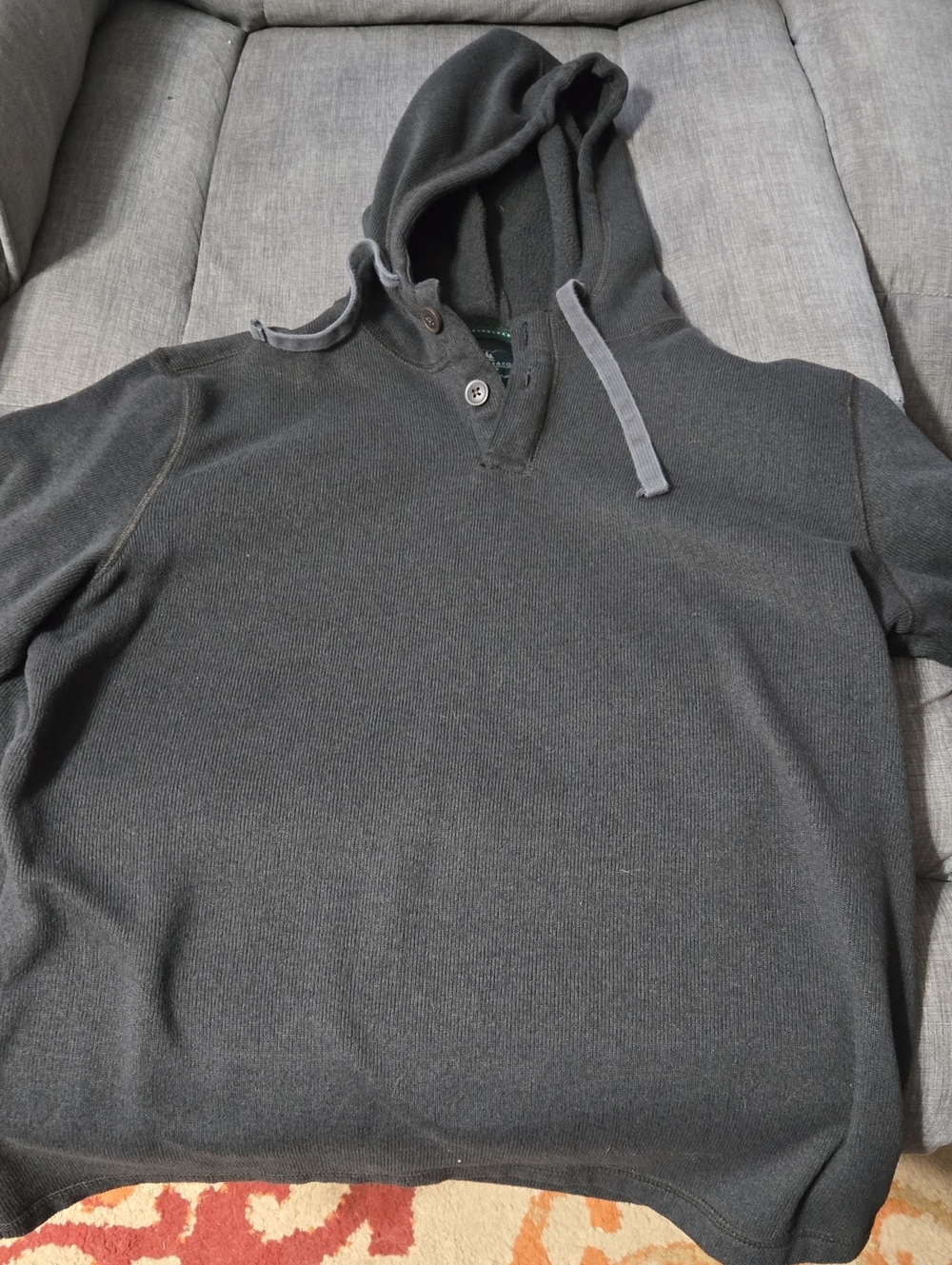 G.H. Bass & Co. Dark Charcoal  Hooded Knit Sweatshirt